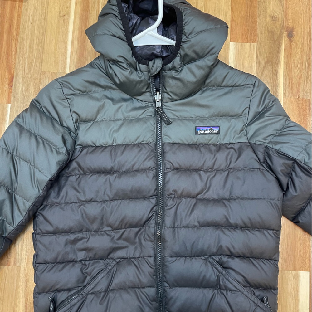 Patagonia Kids Puffer Jacket - Olive and Charcoal